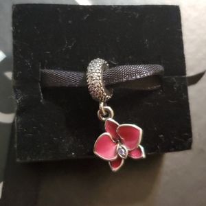 Pandora fuschia orchid charm